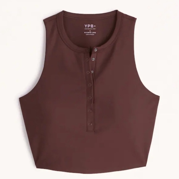 Abercrombie & Fitch Other - A&F YPB sculptLUX Curve Love Plunge Henley Cropped Sports Bra Small